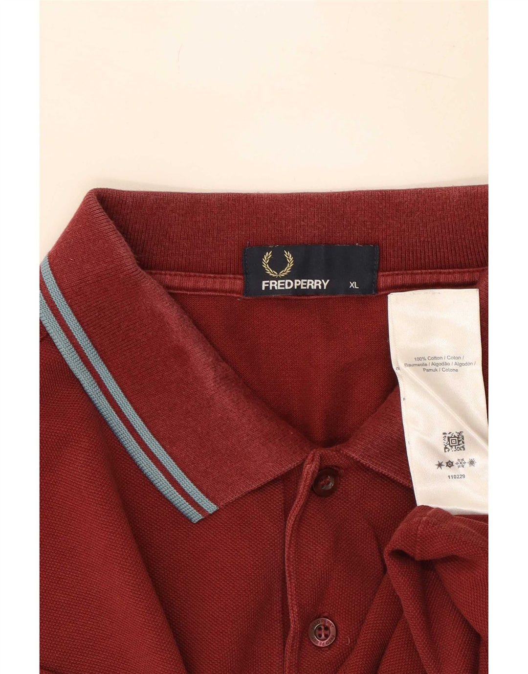 Camisa polo masculina Fred Perry XL marrom algodão