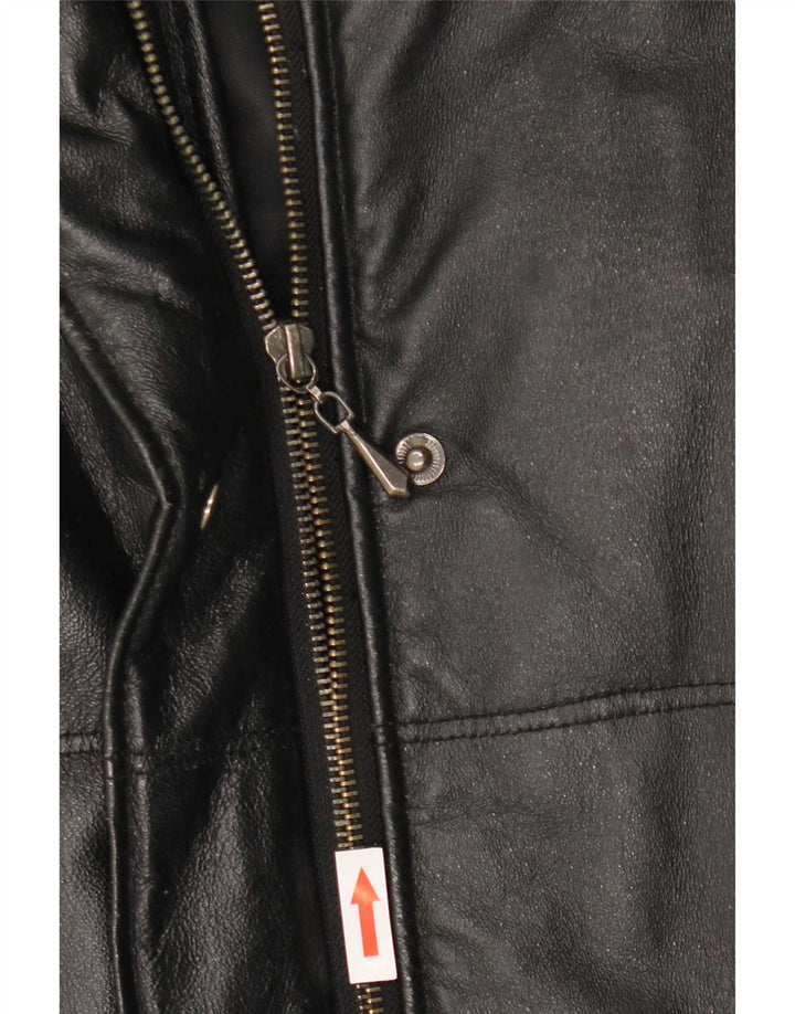 Casaco feminino de couro com capuz Privilegi IT 46 grande preto