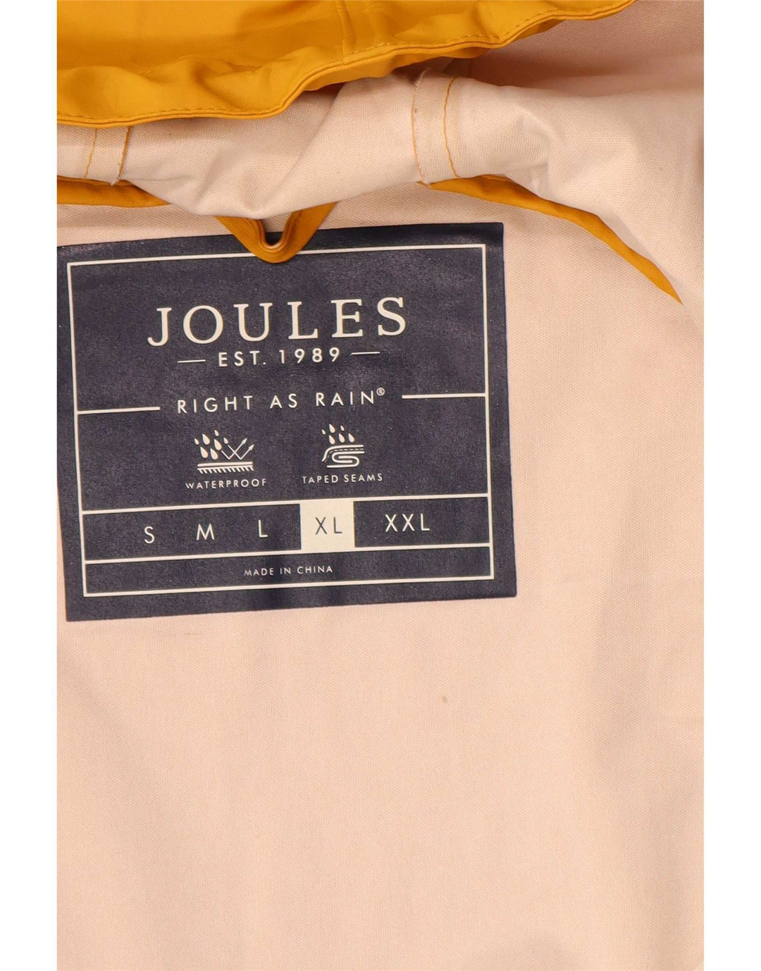 Jaqueta de chuva masculina Joules com capuz UK 42 XL amarelo