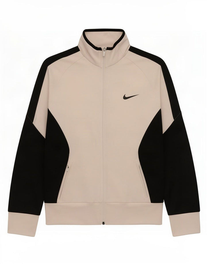 Nike Womens Dri Fit Tracksuit Top Jacket UK 12 Medium White Colourblock