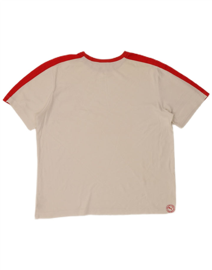 Camiseta masculina gráfica PUMA Top XL branco algodão colorblock