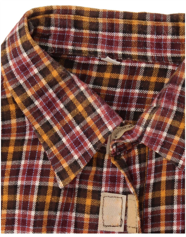 Camisa masculina de flanela VINTAGE tamanho 41/42 grande algodão xadrez multicolorido