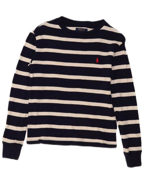 Polo Ralph Lauren Meninos Top Manga Comprida 10-11 Anos Médio Azul Marinho Listrado