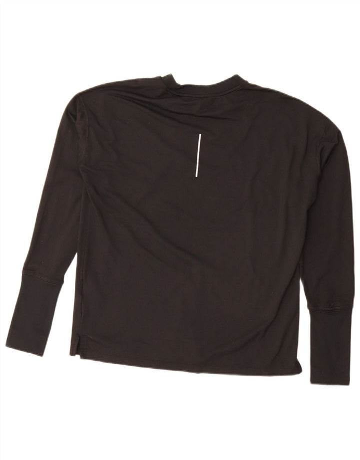 Top Nike Dri Fit Oversized Manga Longa UK 10 Pequeno Poliéster Preto