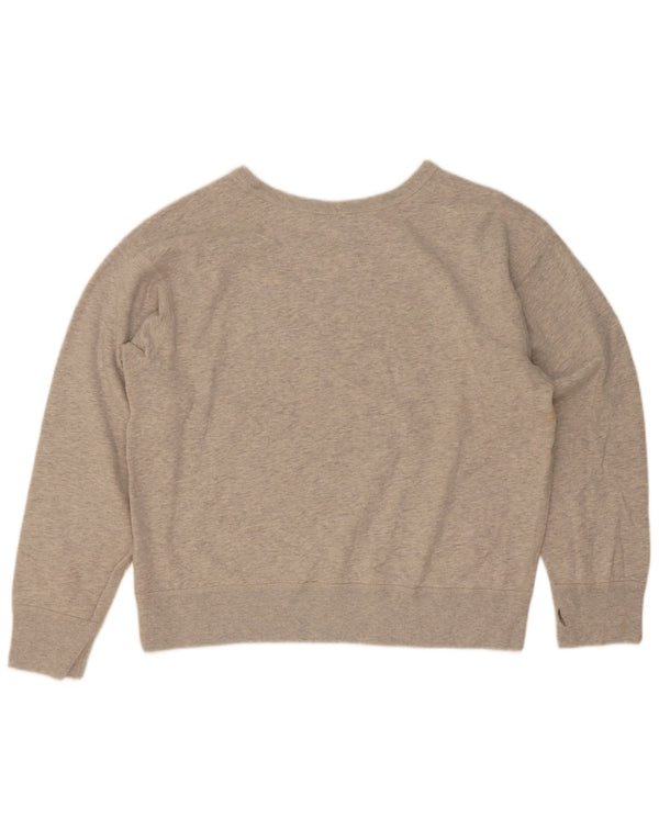 Polo Ralph Lauren moletom feminino jumper UK 18 XL cinza algodão