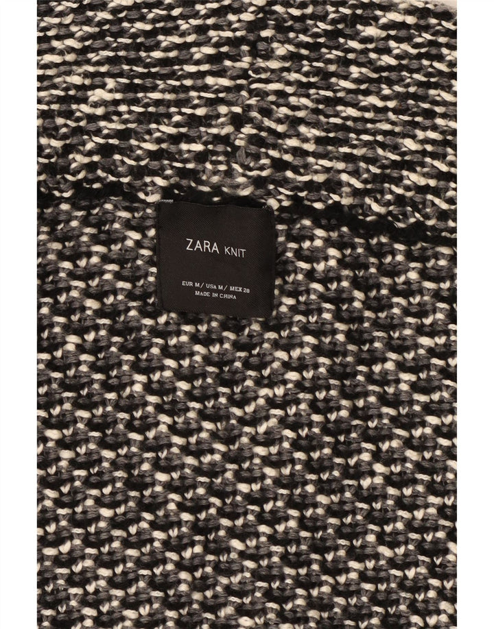 Suéter cardigã feminino grande Zara Reino Unido 14 cinza médio manchado
