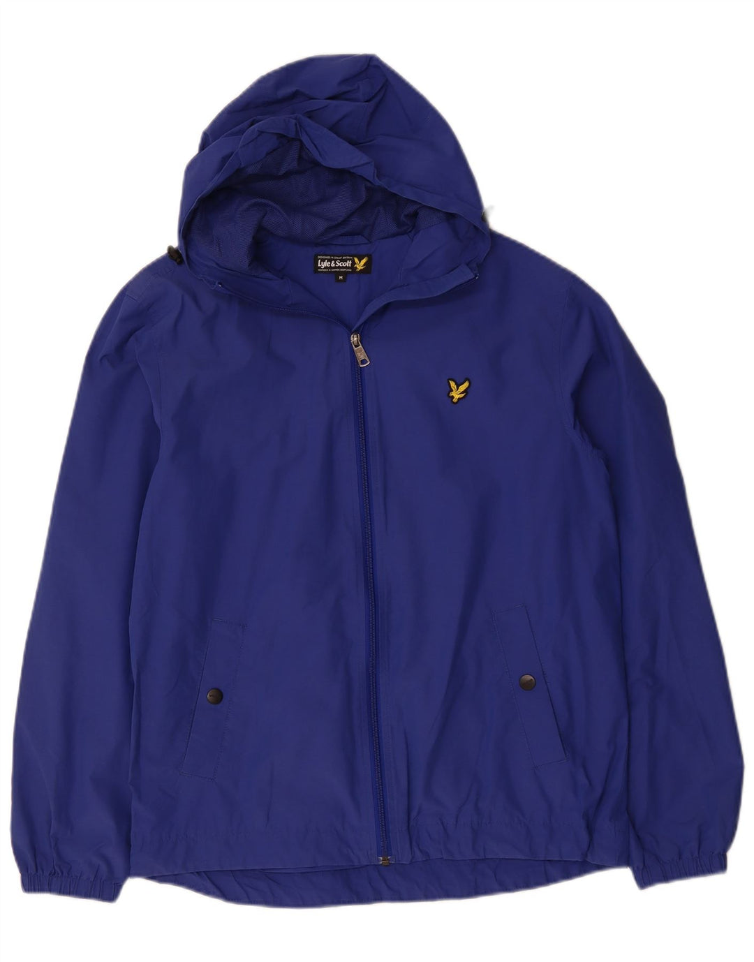 Jaqueta de chuva masculina com capuz LYLE & SCOTT Reino Unido 38 Nylon azul marinho médio