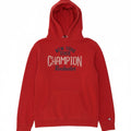CHAMPION Suéter masculino com capuz gráfico médio algodão vermelho