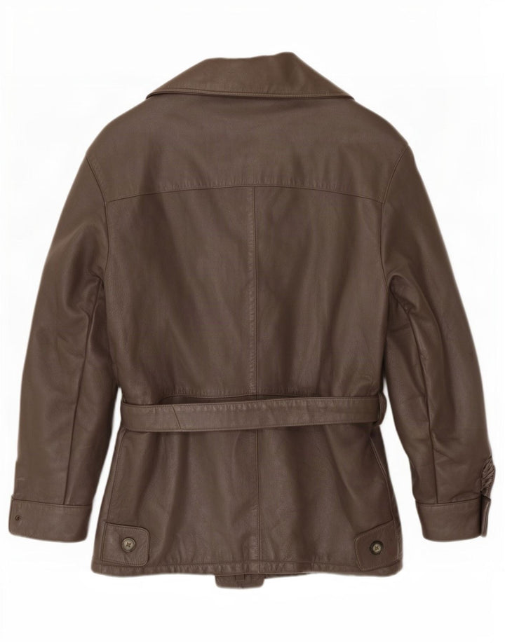 Jaqueta de couro masculina vintage IT 48 cinza médio