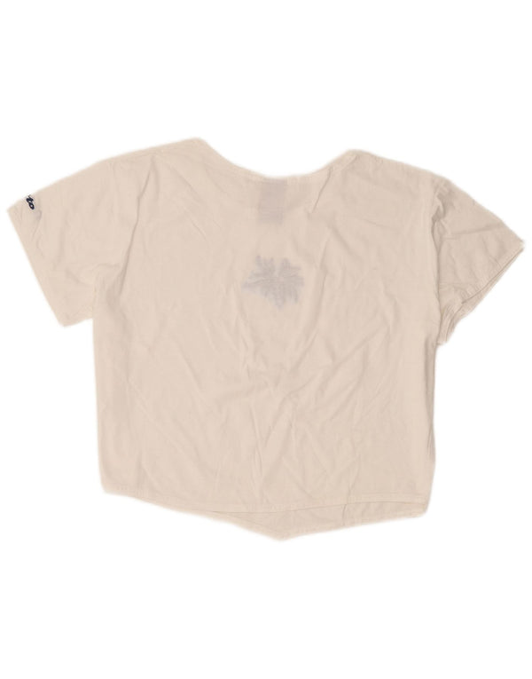 Camiseta feminina estampada Lotto UK 16 grande algodão branco