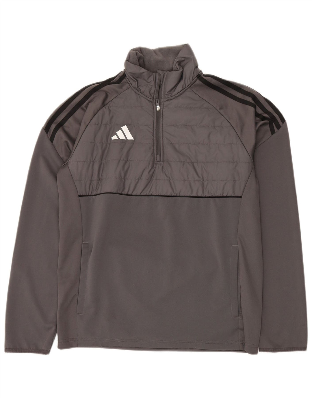ADIDAS Masculino Aeroready Zip Neck Moletom Jumper Pequeno Cinza Poliéster
