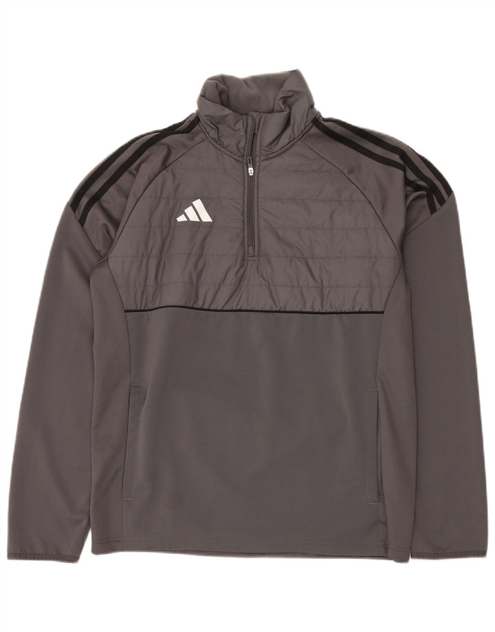 ADIDAS Masculino Aeroready Zip Neck Moletom Jumper Pequeno Cinza Poliéster