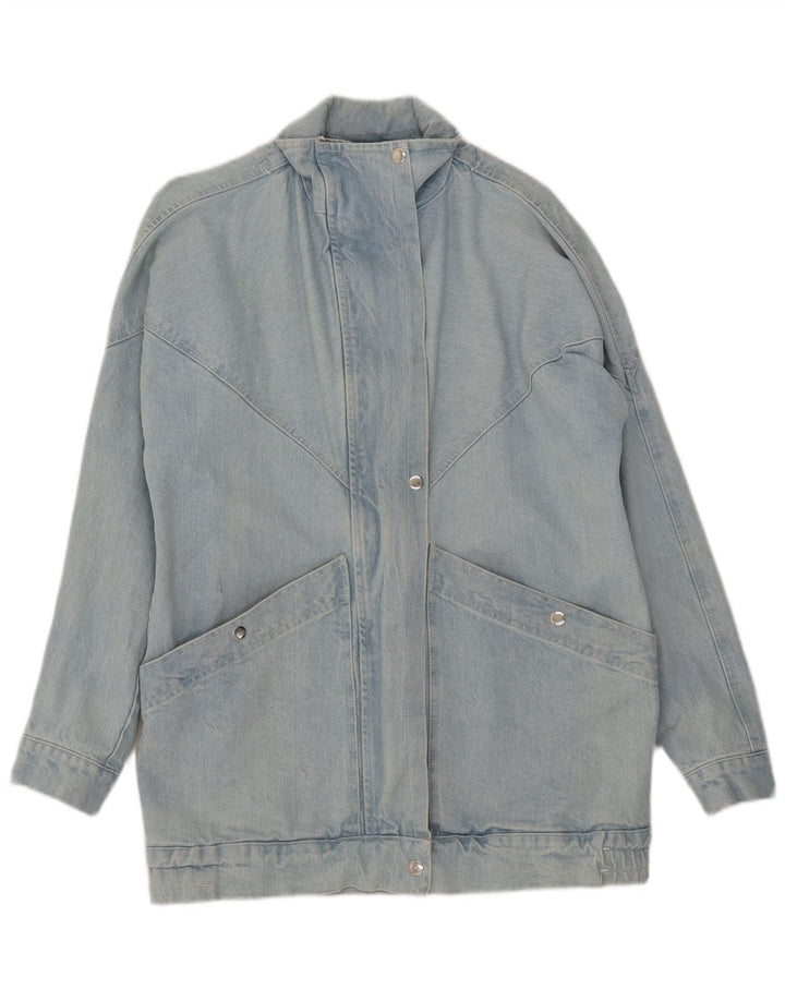 Jaqueta jeans feminina vintage Reino Unido 14 grande algodão azul
