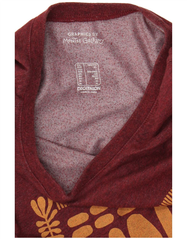 Camiseta gráfica masculina Decathlon Top grande Borgonha