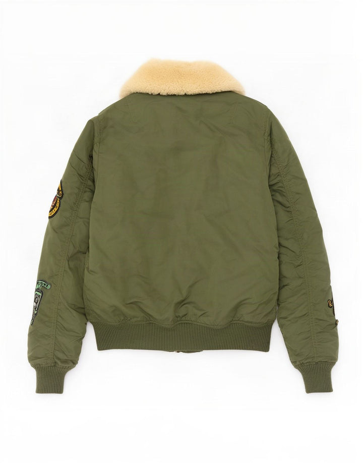 Jaqueta Bomber Feminina Alpha Industries Reino Unido 6 XS Verde Nylon