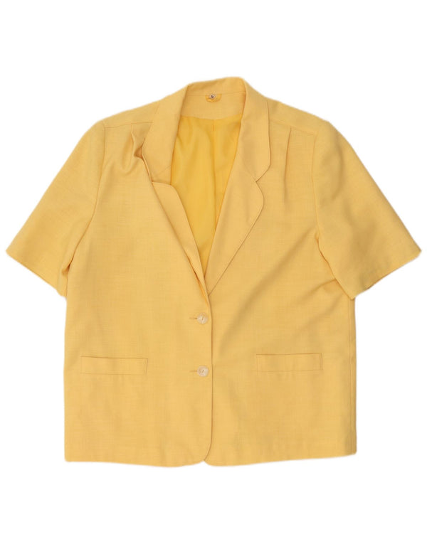 Jaqueta blazer feminina de manga curta com 2 botões House of Fraser UK 18 XL amarela
