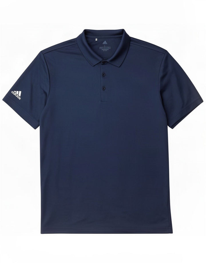 Camisa polo masculina Adidas grande poliéster azul marinho