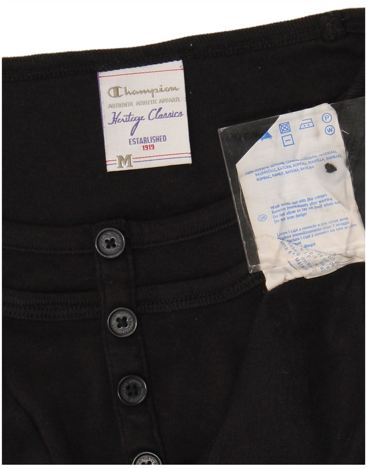 Campeão feminino Heritage Classics Top manga comprida Reino Unido 12 algodão preto médio