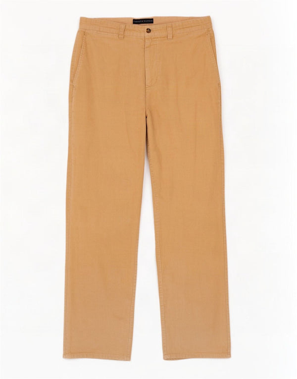 Calça masculina reta de veludo Tommy Hilfiger W34 L32 algodão bege