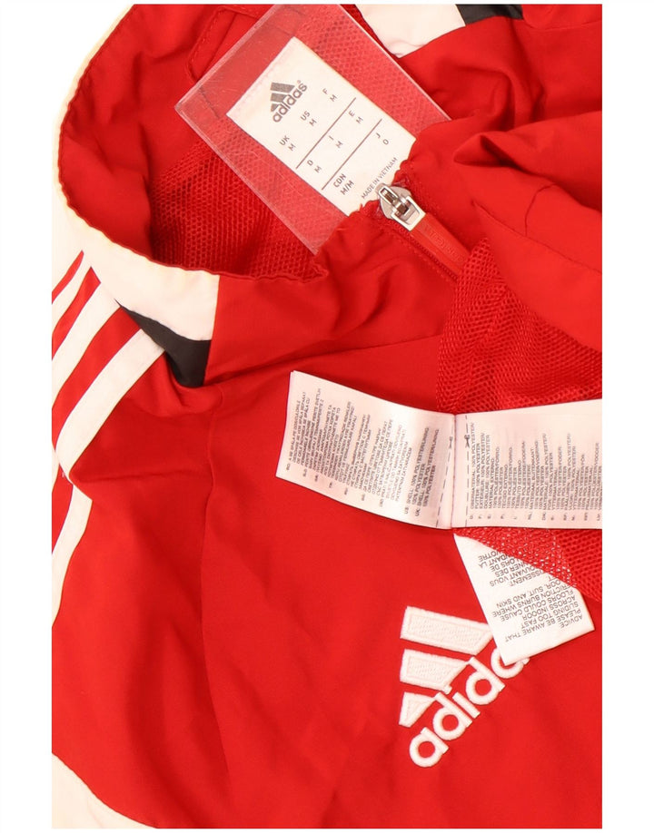 Adidas Mens Treino Top Jaqueta Médio Vermelho Colorblock Poliéster