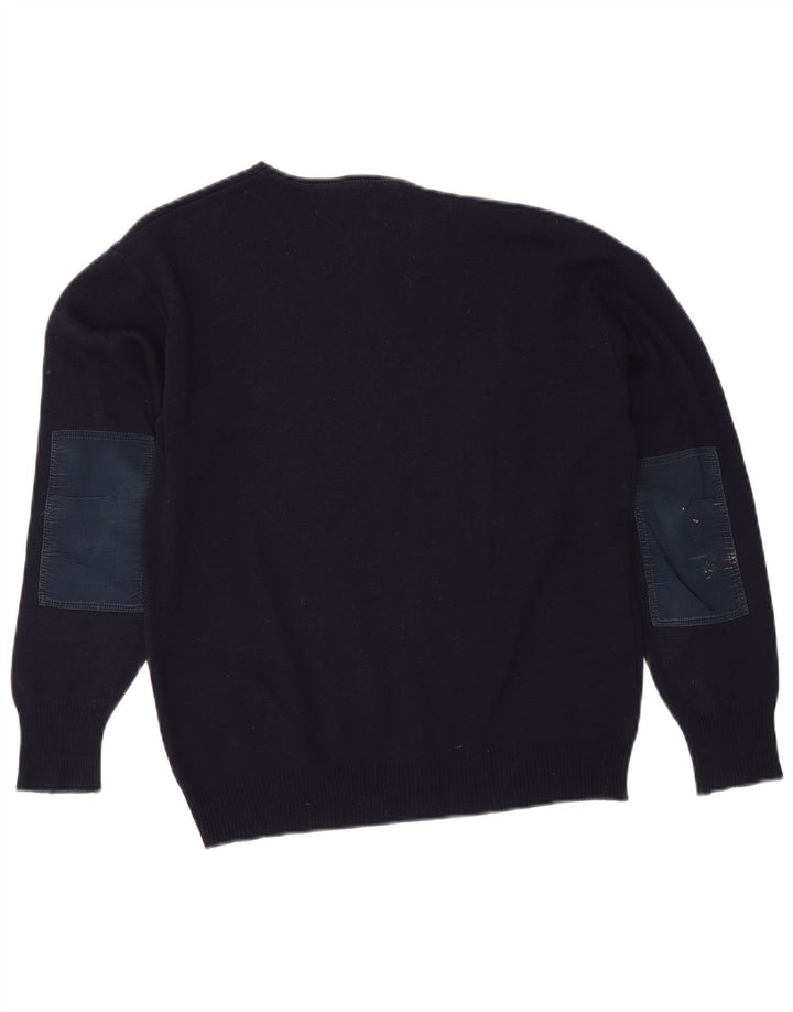 Suéter masculino FILA com gola canoa pequeno azul marinho
