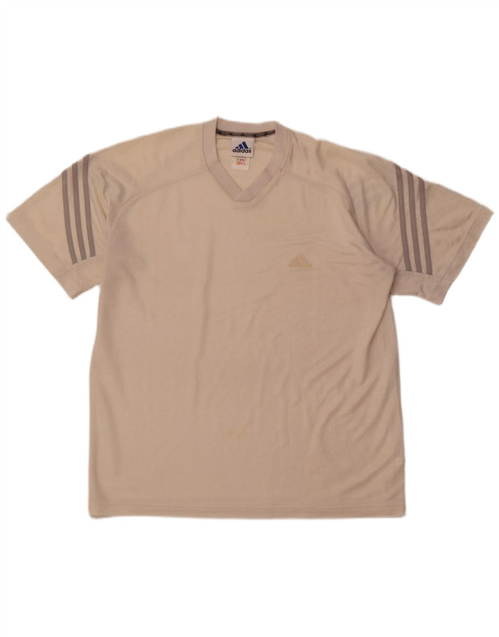Camiseta masculina ADIDAS UK 42/44 grande poliéster bege