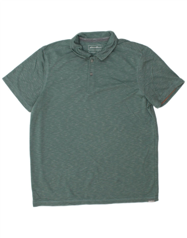 Camisa polo masculina EDDIE BAUER grande verde manchado modal