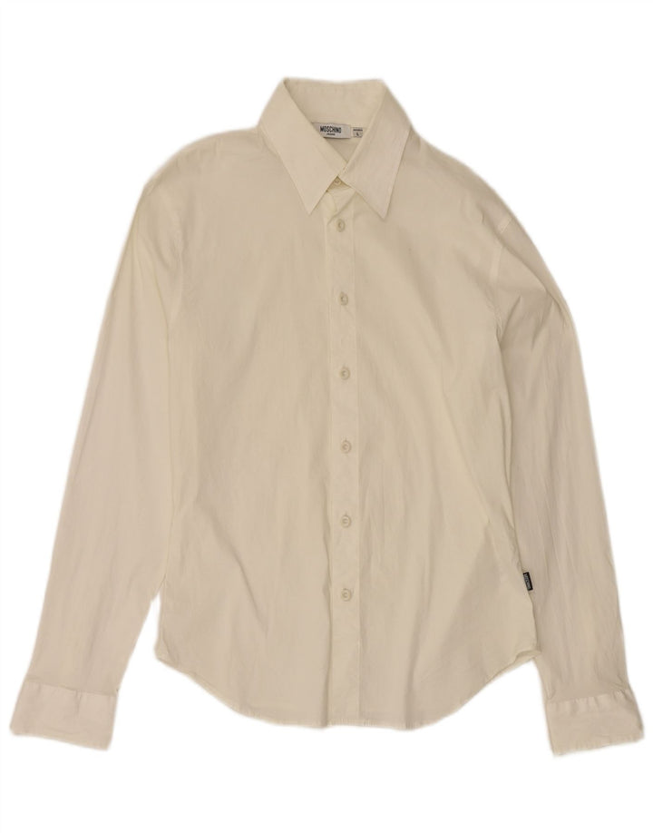 Camisa masculina Moschino grande algodão branco