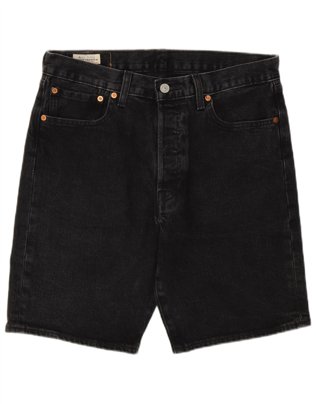 Shorts jeans masculino 501 Levi's W32 médio preto algodão
