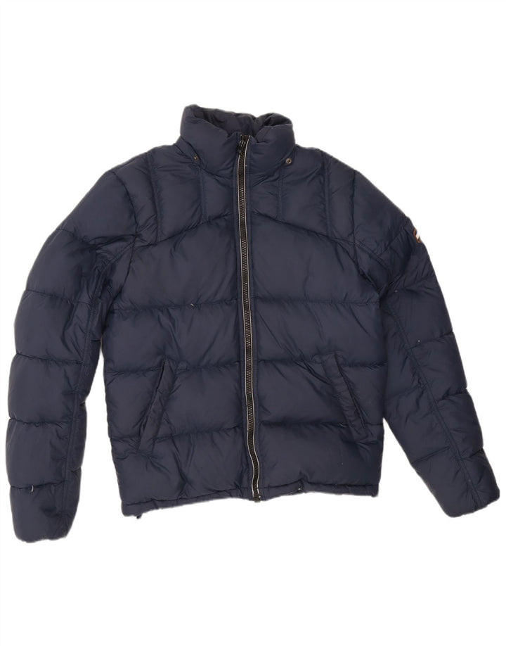 Jaqueta acolchoada masculina Tommy Hilfiger UK 36 poliéster azul marinho pequeno
