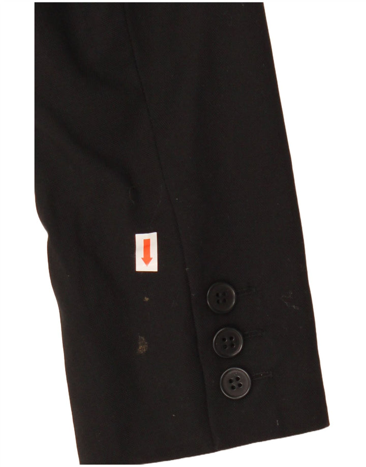 Jaqueta blazer feminina REISS com 1 botão Reino Unido 8 pequena lã preta
