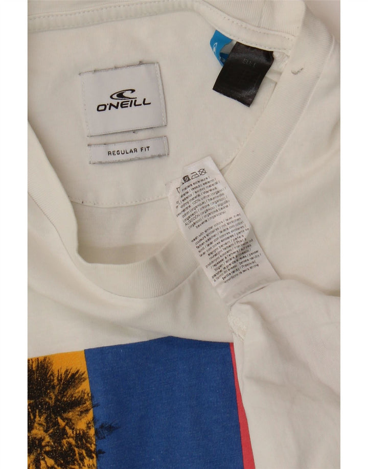 Camiseta masculina O'Neill com ajuste regular e estampa grande de algodão branco