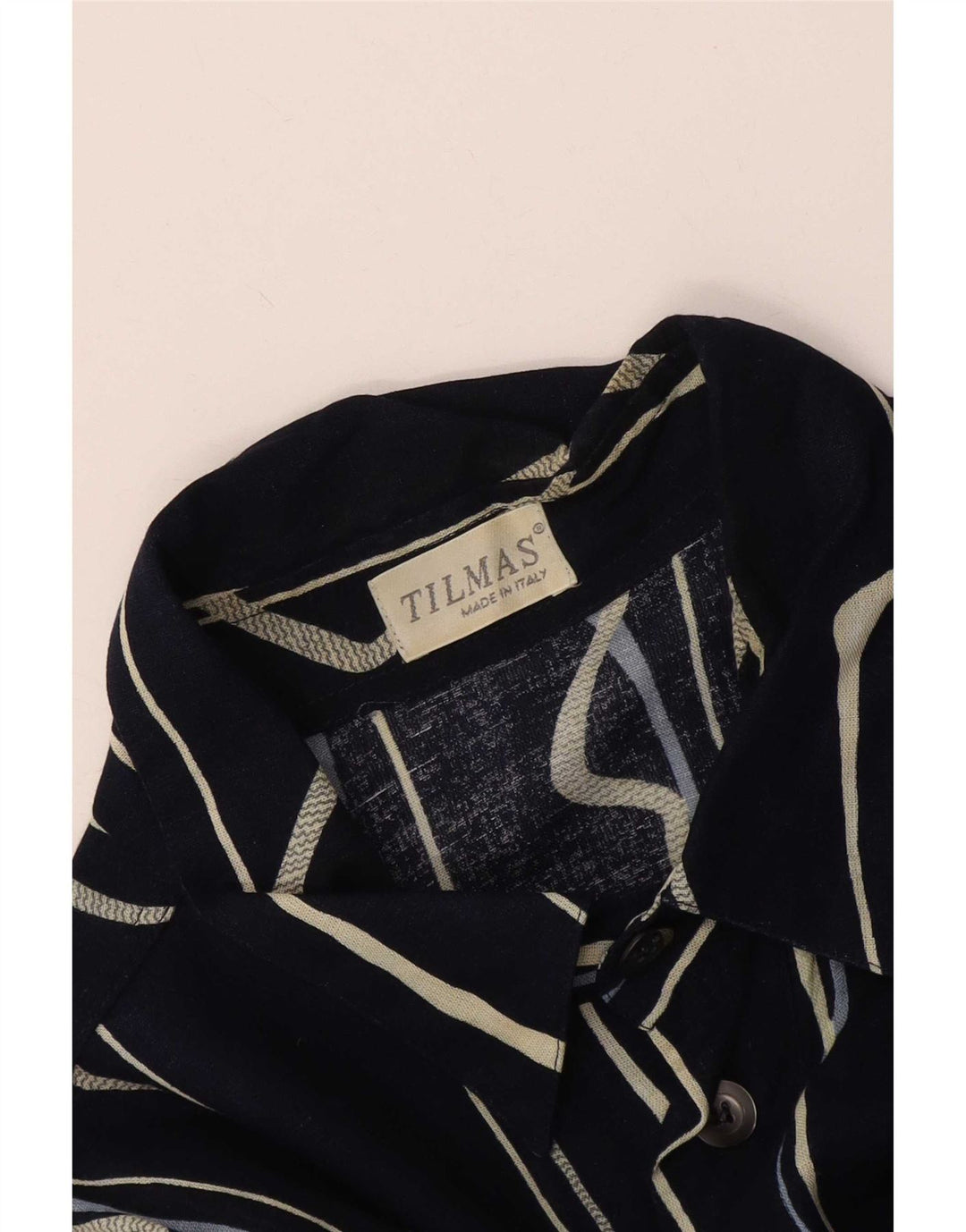 Camisa masculina de manga curta Tilmas grande listrada azul marinho