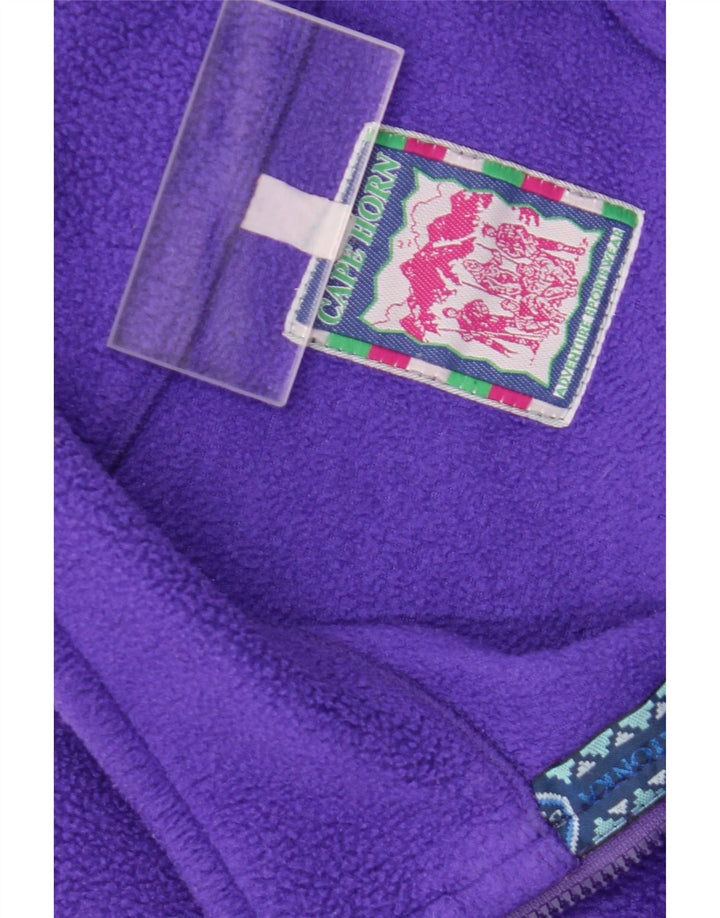 Jumper de lã masculino Cape Horn com zíper e pescoço médio roxo geométrico