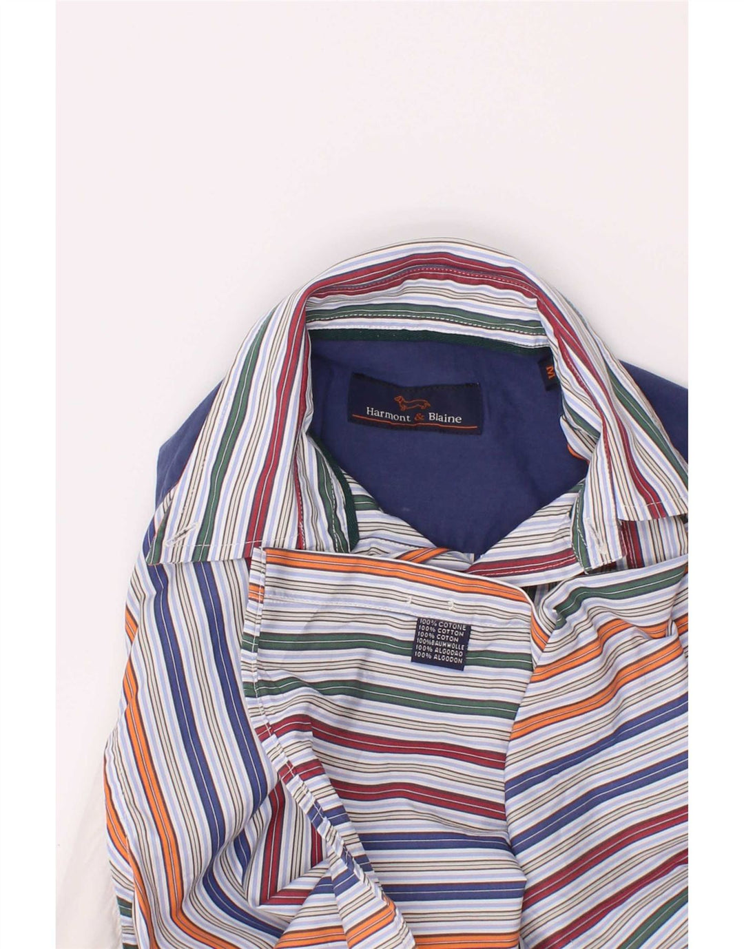 Camisa masculina Harmont & Blaine 10-11 anos média listrada multicolorida algodão