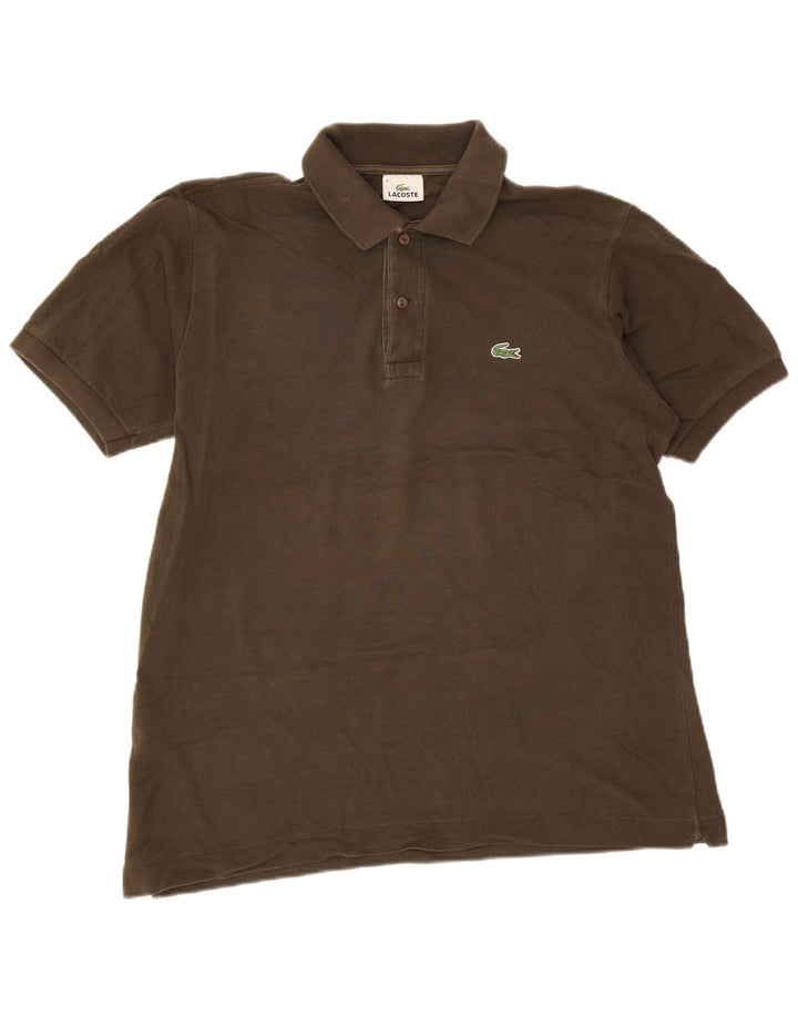 Camisa polo masculina Lacoste tamanho 4 médio algodão cáqui