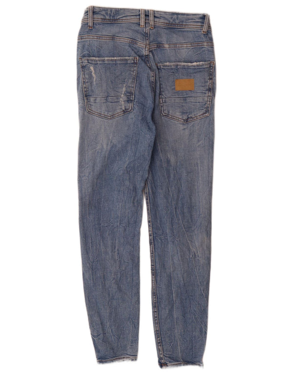 Zara Mens Distressed Slim Jeans EU 36 XS W29 L27 Azul Algodão