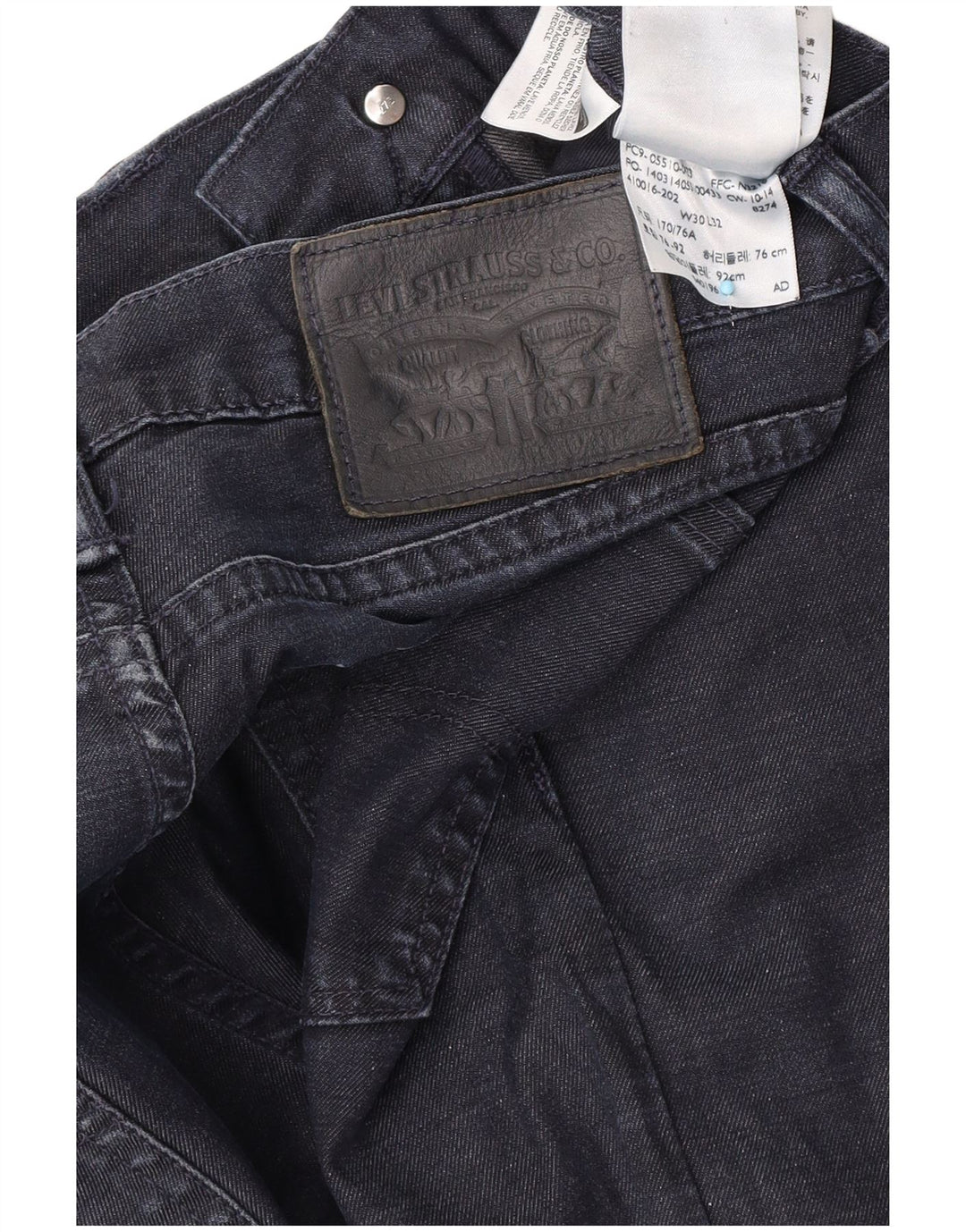 Levi's Mens Slim Jeans W30 L32 Azul Marinho Algodão