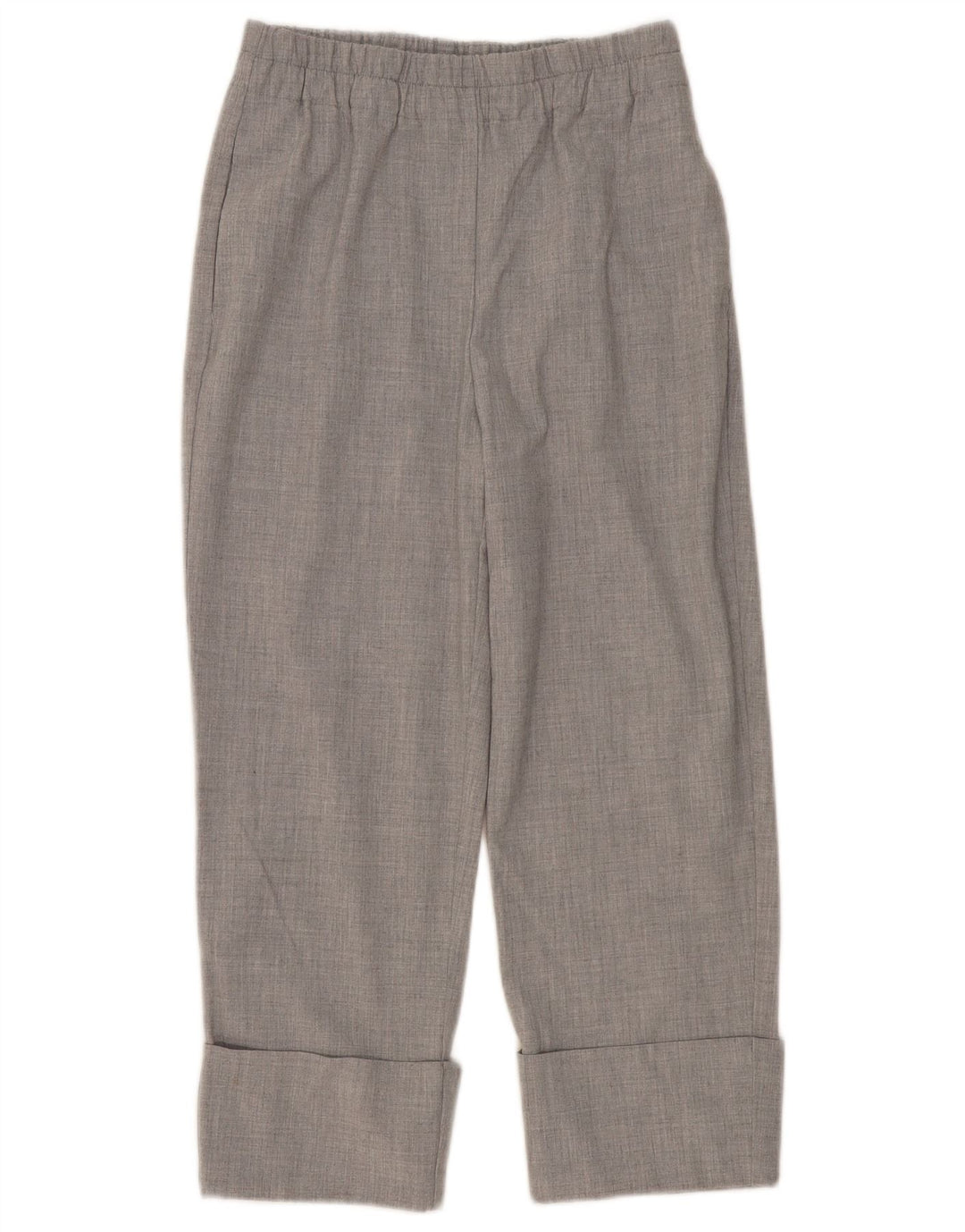 Zara Calça feminina reta cortada pequena W26 L24 cinza