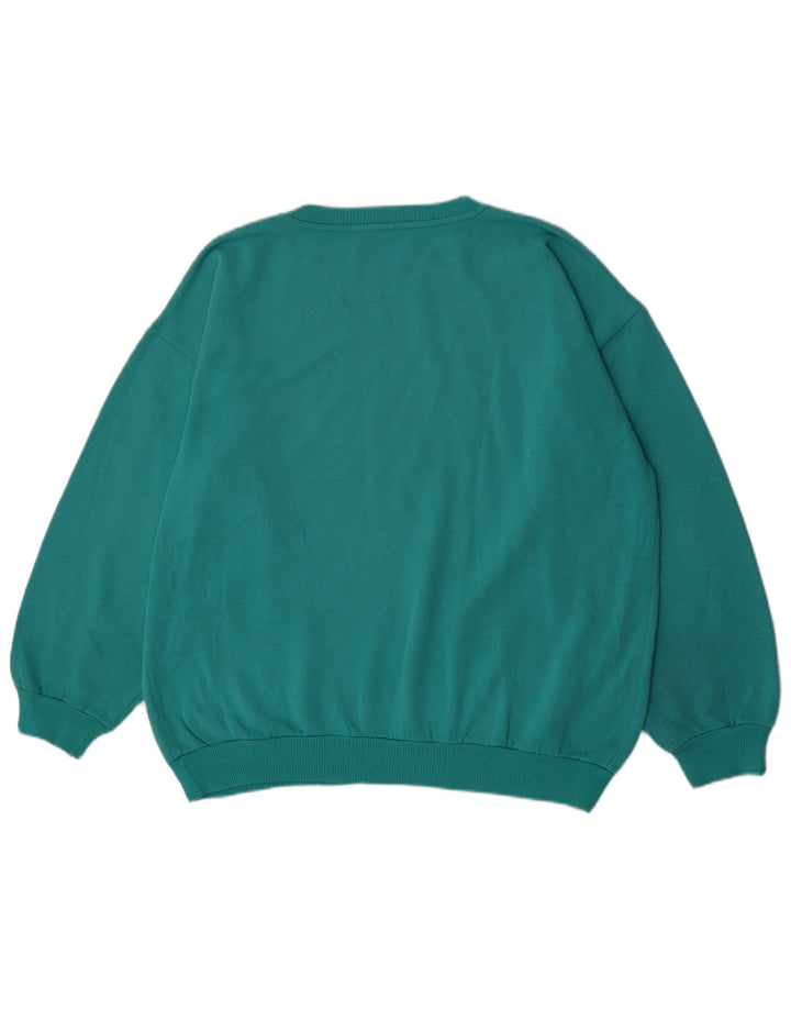 Suéter masculino vintage grande turquesa