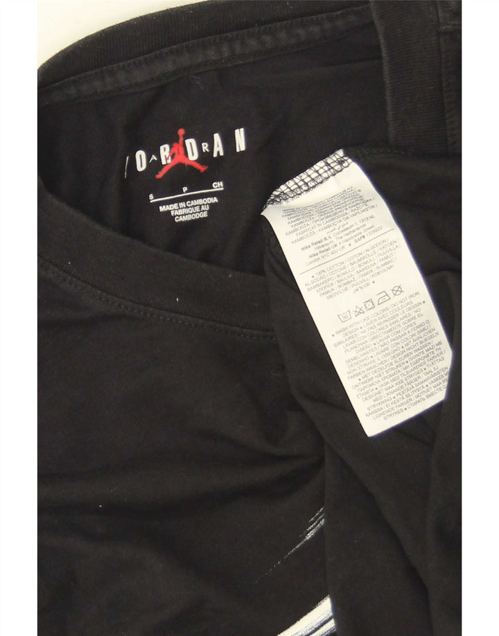 Jordan Camiseta masculina gráfica top pequeno algodão preto