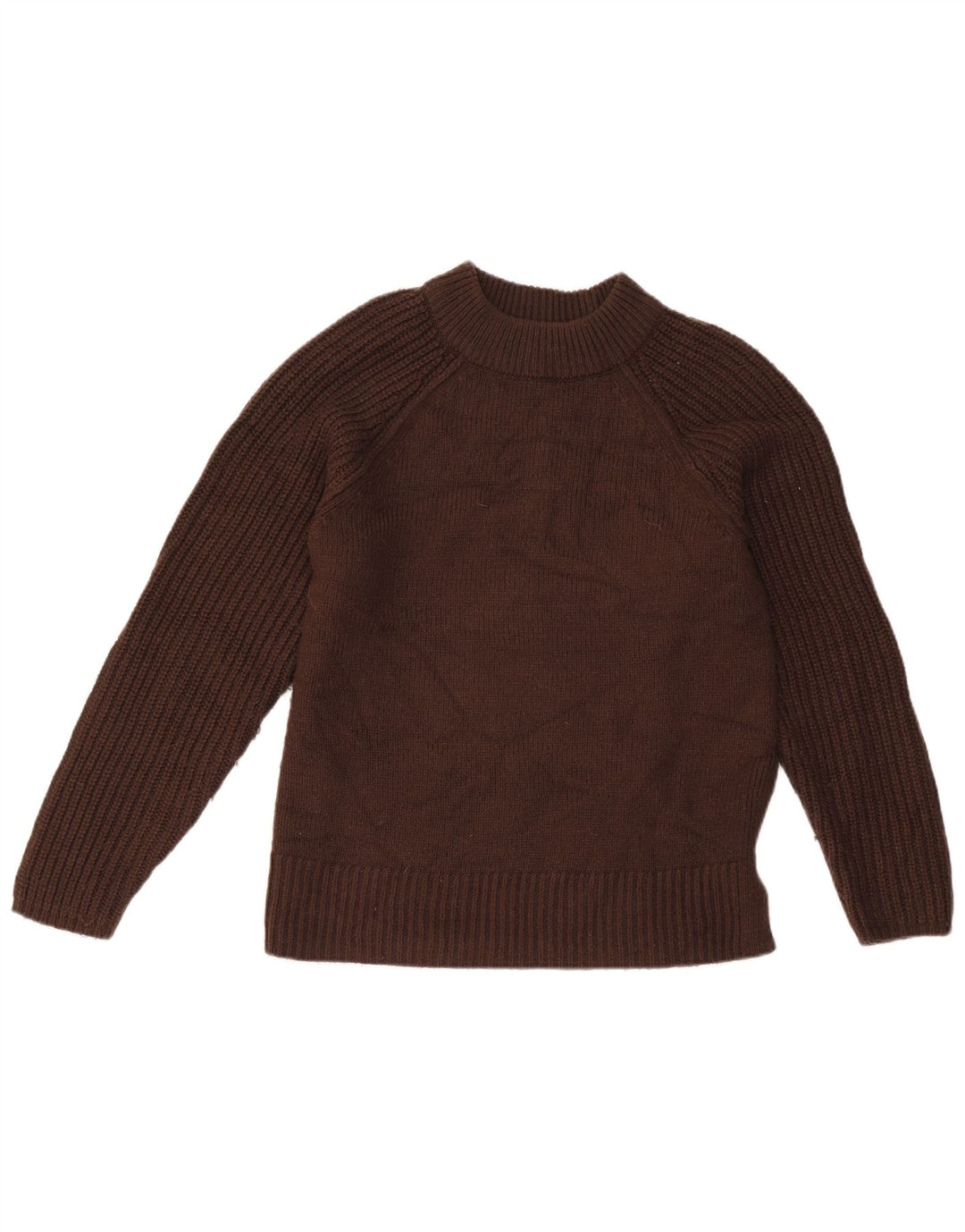 Suéter feminino Marks & Spencer com gola tartaruga Reino Unido 10 pequeno acrílico marrom