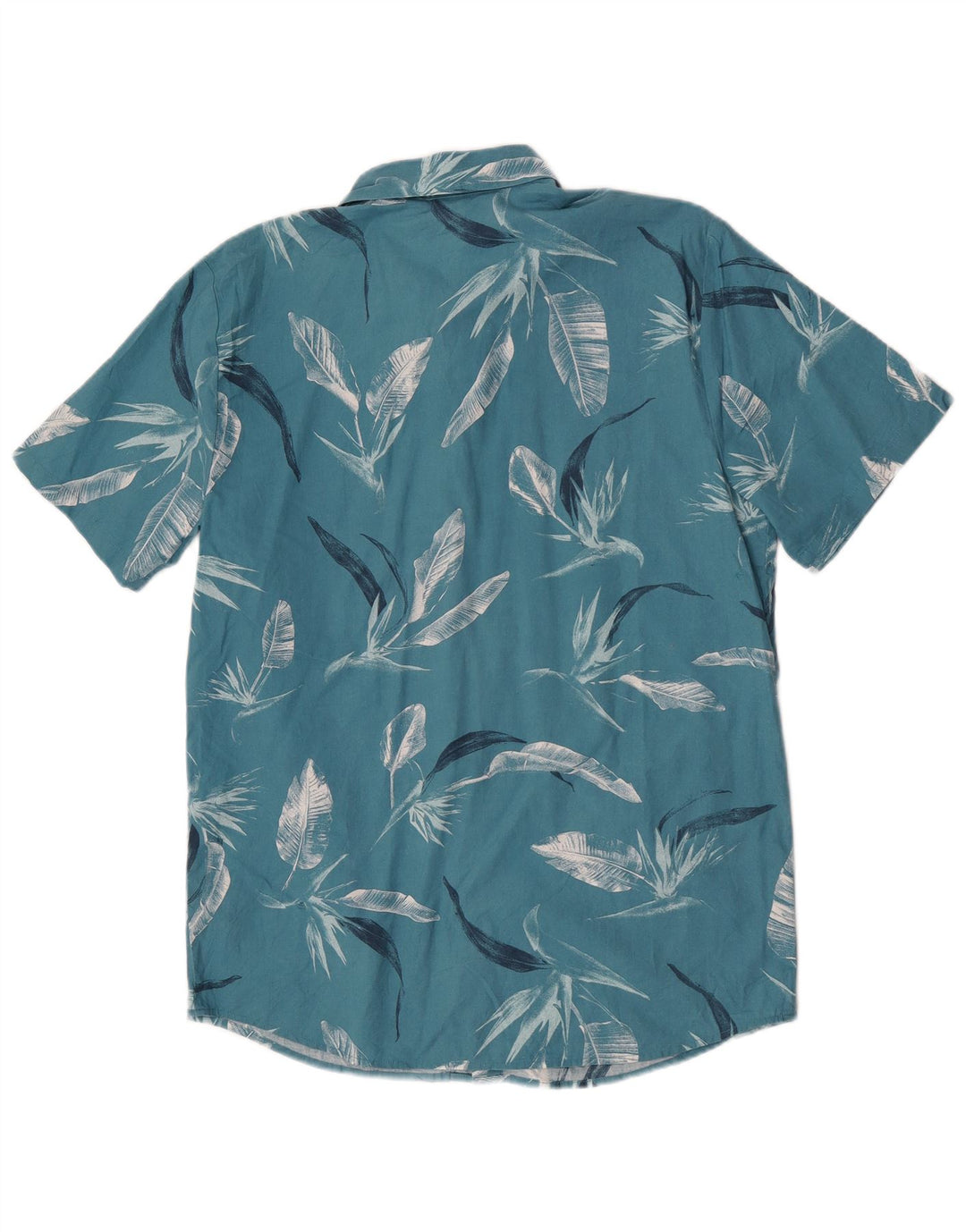 Camisa masculina de manga curta Volcom azul médio floral algodão