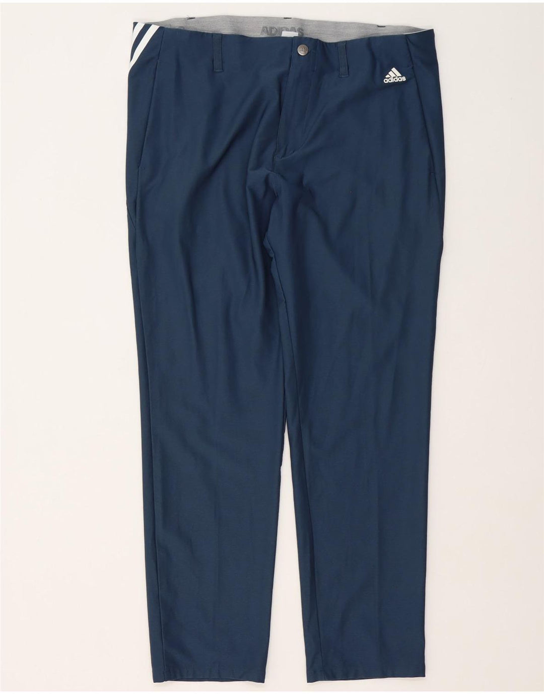 Calça Chino Reta Masculina Adidas W36 L30 Azul Marinho Poliéster