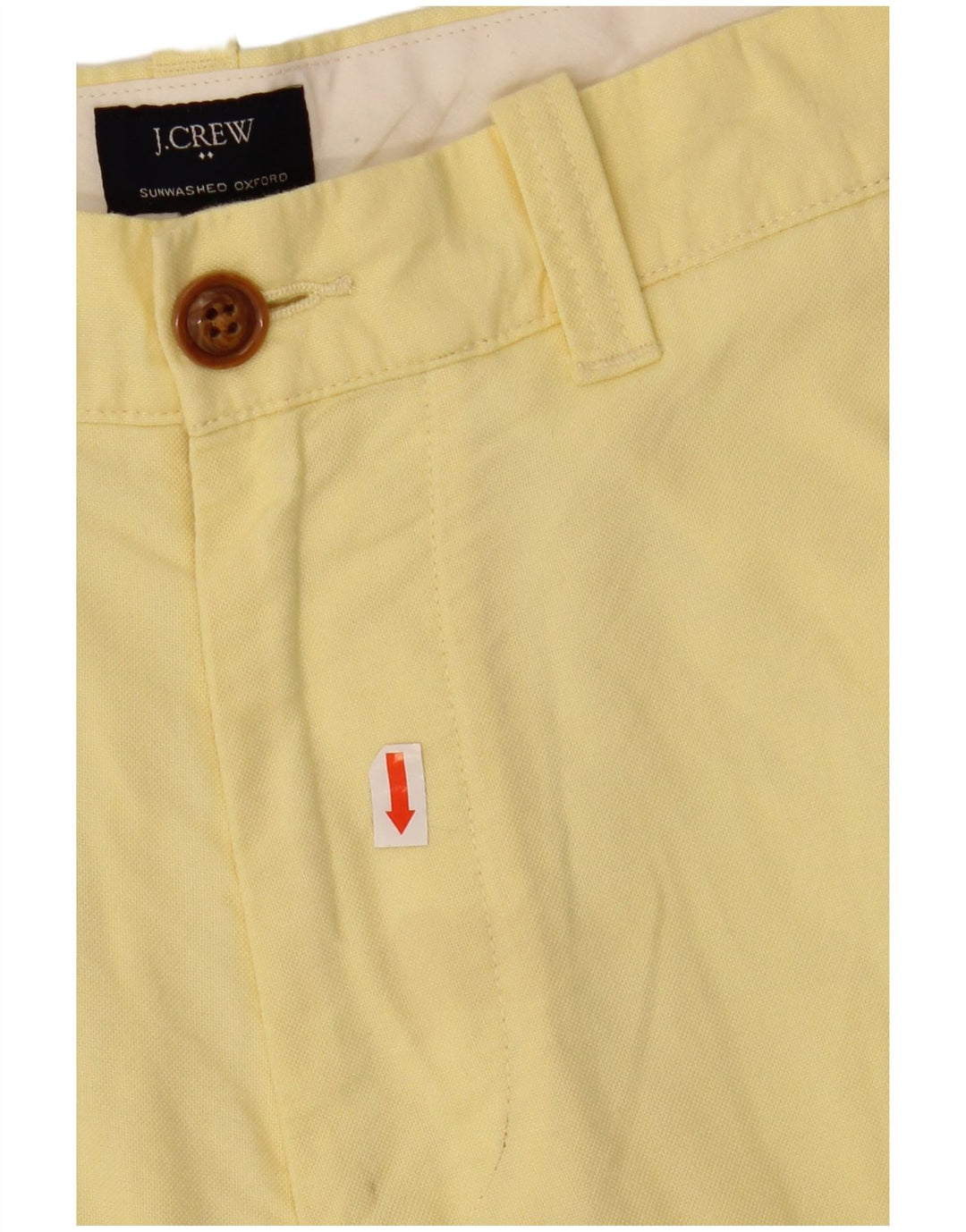J. CREW Mens Chino Shorts W30 Algodão Amarelo Médio