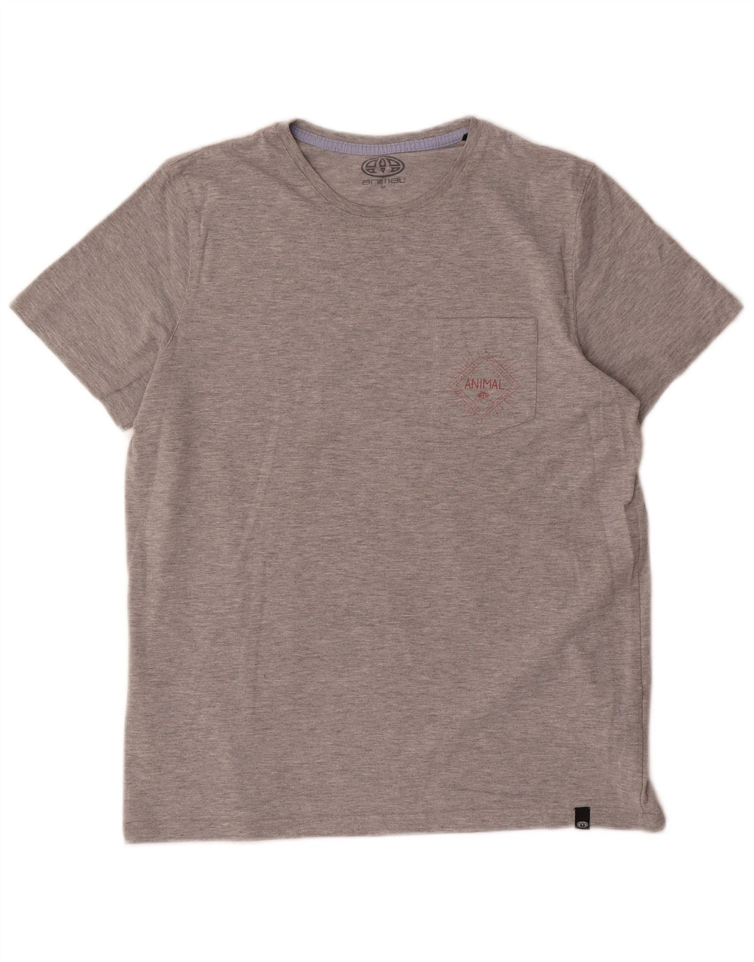 Camiseta Animal Masculina Gráfica Top Algodão Cinza Médio