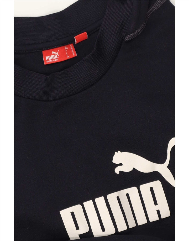 Puma Mens Graphic Top Manga Longa Médio Azul Marinho