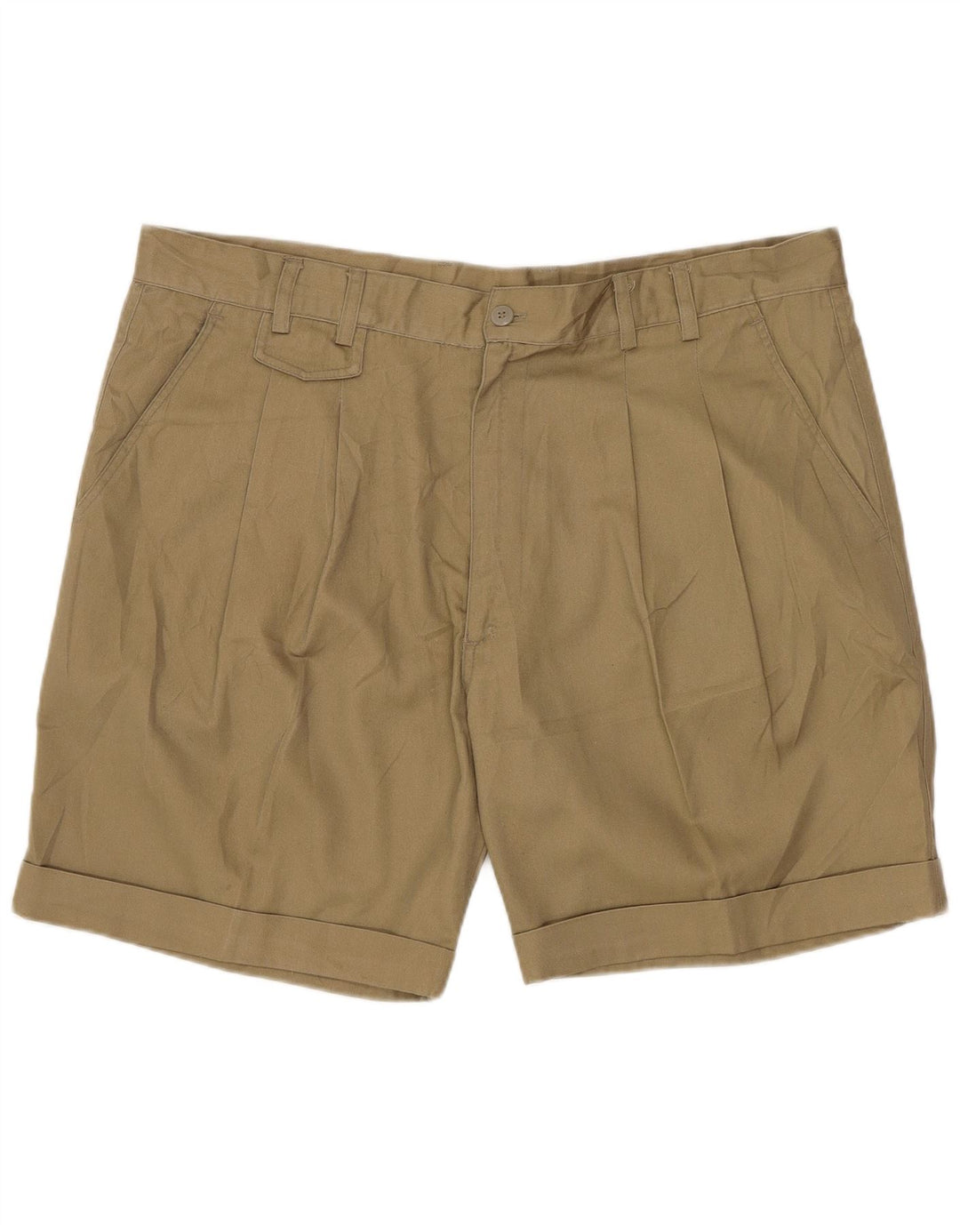 Shorts Chino Masculino Vintage IT 54 2XL W36 Poliéster Bege