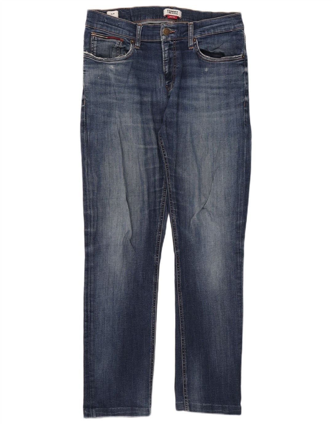 Tommy Hilfiger Masculino Slim Jeans W32 L29 Azul