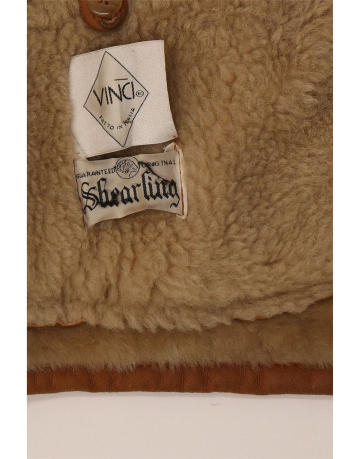 Jaqueta masculina Vinci Shearling UK 40 grande couro marrom